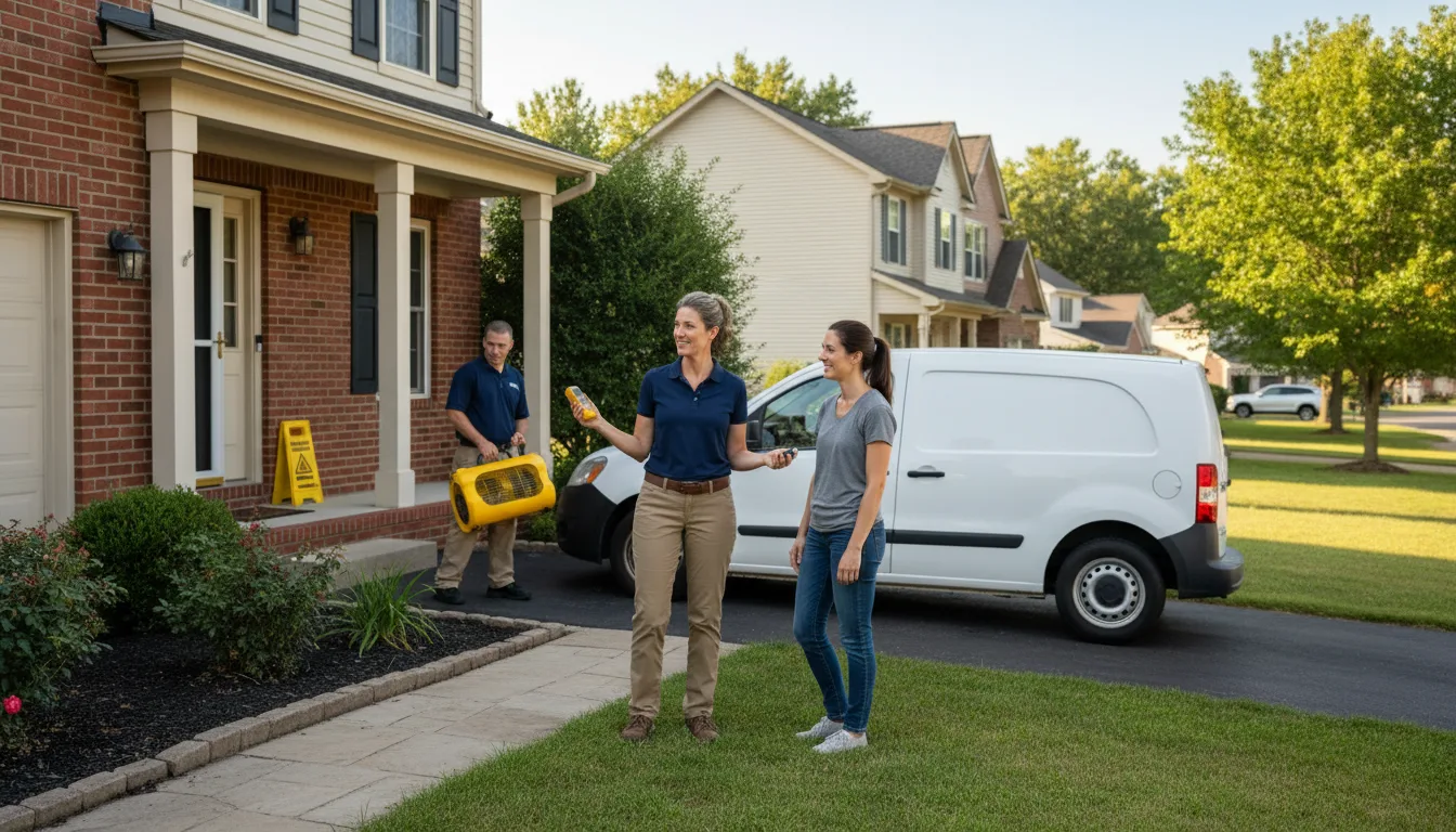 Residential water damage restoration in Willisville, IL
